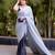 grey ombre chinnon saree with unstitched blouse
