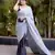grey ombre chinnon saree with unstitched blouse