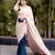 peach ombre chinnon saree with unstitched blouse
