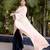 peach ombre chinnon saree with unstitched blouse