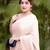 peach ombre chinnon saree with unstitched blouse