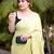yellow ombre chinnon saree with unstitched blouse
