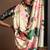 beige digital print satin saree with unstitched blouse