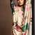 beige digital print satin saree with unstitched blouse