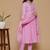 pink rayon embroidered kurta sets