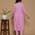 pink rayon embroidered kurta sets