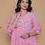 pink rayon embroidered kurta sets