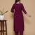 maroon rayon embroidered kurta sets