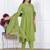 green rayon embroidered kurta sets