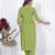 green rayon embroidered kurta sets
