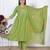 green rayon embroidered kurta sets