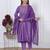 women's rayon handprinted flared anarkali embroidered kurti with pant & dupatta set | Anarkali Suit