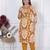 yellow rayon printed kurta sets