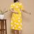 yellow rayon printed dress