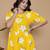 yellow rayon printed dress