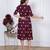Women’s maroon heart print casual, Office & Party wear knee length dress for women