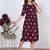 Women’s maroon heart print casual, Office & Party wear knee length dress for women