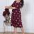 Women’s maroon heart print casual, Office & Party wear knee length dress for women