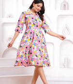 multicolor rayon printed dress