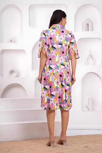 Women's rayon printed designer hanblock printed multicolor handblock indian dress