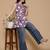 purple rayon printed dress