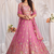 Pink Organza  Silk blend Embroidered Lehenga Choli