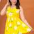 yellow rayon printed dress