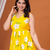 yellow rayon printed dress