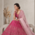 Pink Slub Silk Lehenga Set with Sequins & Dori Work