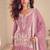 Faux chinon embroidered salwar suit in light pink - free size stitched 42