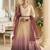 Cream & wine chikankari embroidered faux georgette anarkali gown free size stitched 42