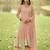 Peach embroidered faux georgette anarkali suit free size stitched 42