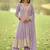 Lavender embroidered faux georgette anarkali suit free size stitched 42