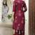 wine rayon printed kurta sets