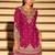 Rani pink chinon silk embroidered palazzo suit free size stitched 42