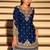 Navy blue chinon silk embroidered palazzo suit free size stitched 42
