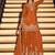 Orange chinon silk embroidered palazzo suit free size stitched 42