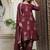 wine rayon printed kurta sets