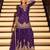 Purple chinon silk embroidered palazzo suit free size stitched 42