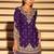 Purple chinon silk embroidered palazzo suit free size stitched 42