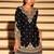 Black chinon silk embroidered palazzo suit free size stitched 42