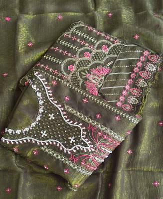 Mahendi pakistani crunchy silk heavy salwar kameez for women 3