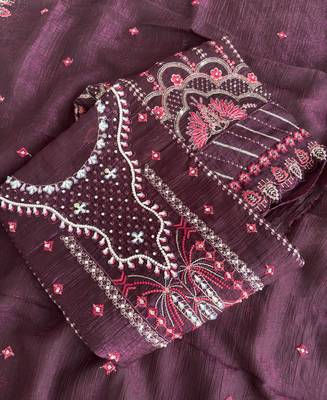 Purple pakistani crunchy silk heavy salwar kameez for women 3