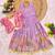 Kids lavendar color  girls ethnic peacock motif woven gown with brocade jacket koti