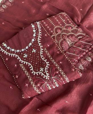 Red pakistani crunchy silk heavy salwar kameez for women 3
