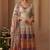 Light grey crepe silk  palazzo suit with print work - free size stitched 42