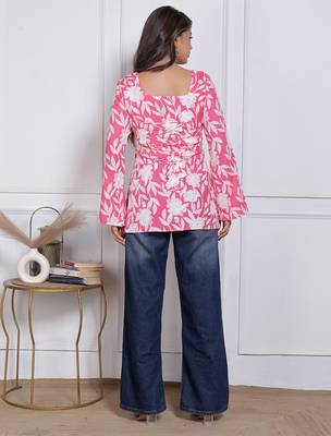 Women's rayon handmade block printed rayon fabric designer tops & tunics 2