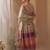 Light grey crepe silk  palazzo suit with print work - free size stitched 42