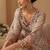 Light grey crepe silk  palazzo suit with print work - free size stitched 42