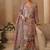 Light grey crepe silk  palazzo suit with print work - free size stitched 42